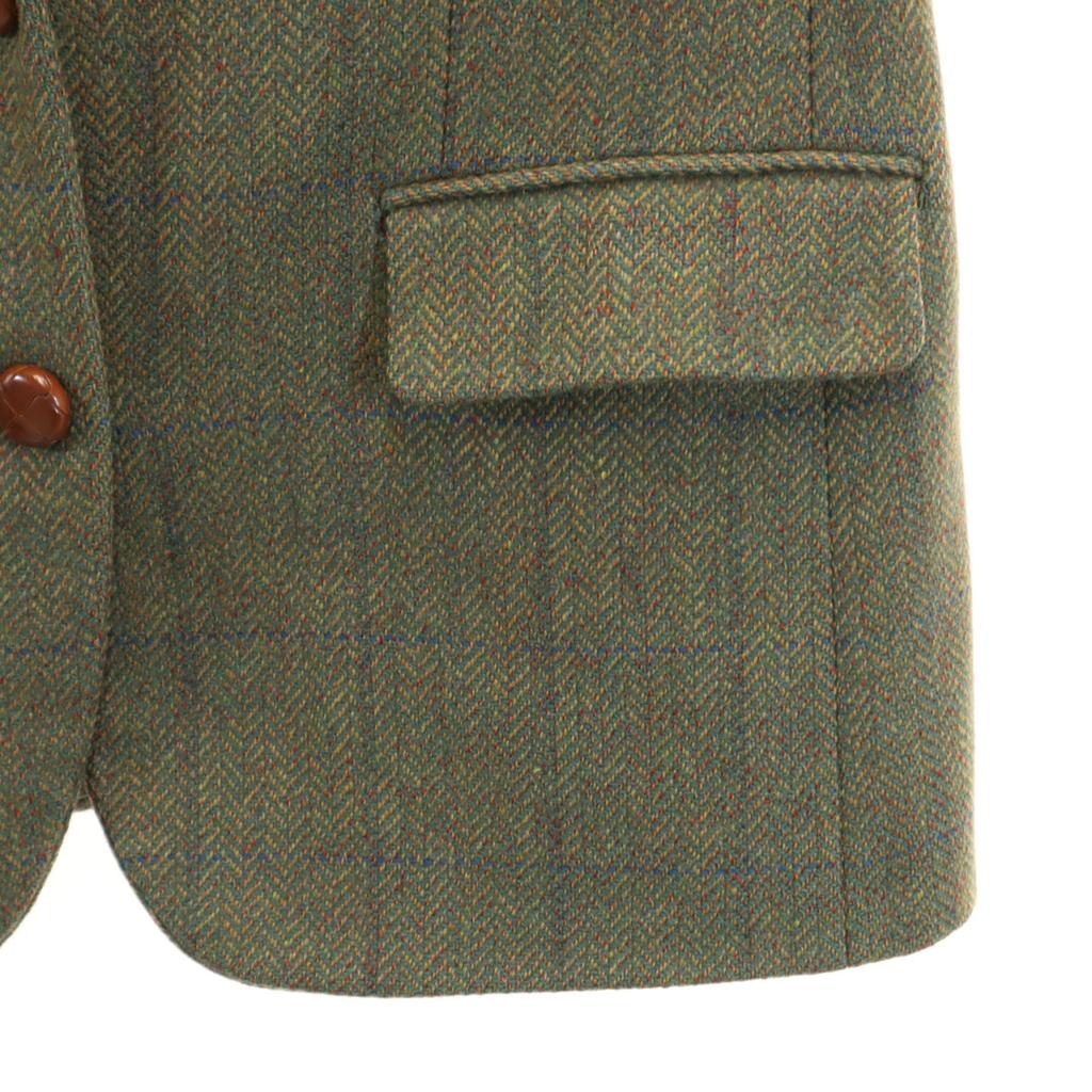 Burberrys 90-х годов Старый твидовый пиджак в елочку 13 Оливковый Женский Б/у