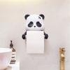 Panda Wall Mounted Toilet Paper Holder No Drilling Required Toilet Paper Roll Holder Rack for Kids Bathroom Decoration