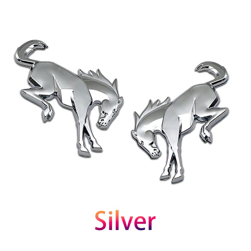 HFVS5 2Pcs For Ford Bronco Logo New ABS 3D Car Horse Stickers Hot Exterior Modification Tailgate Leaf Board Letters Animal Parts Badge