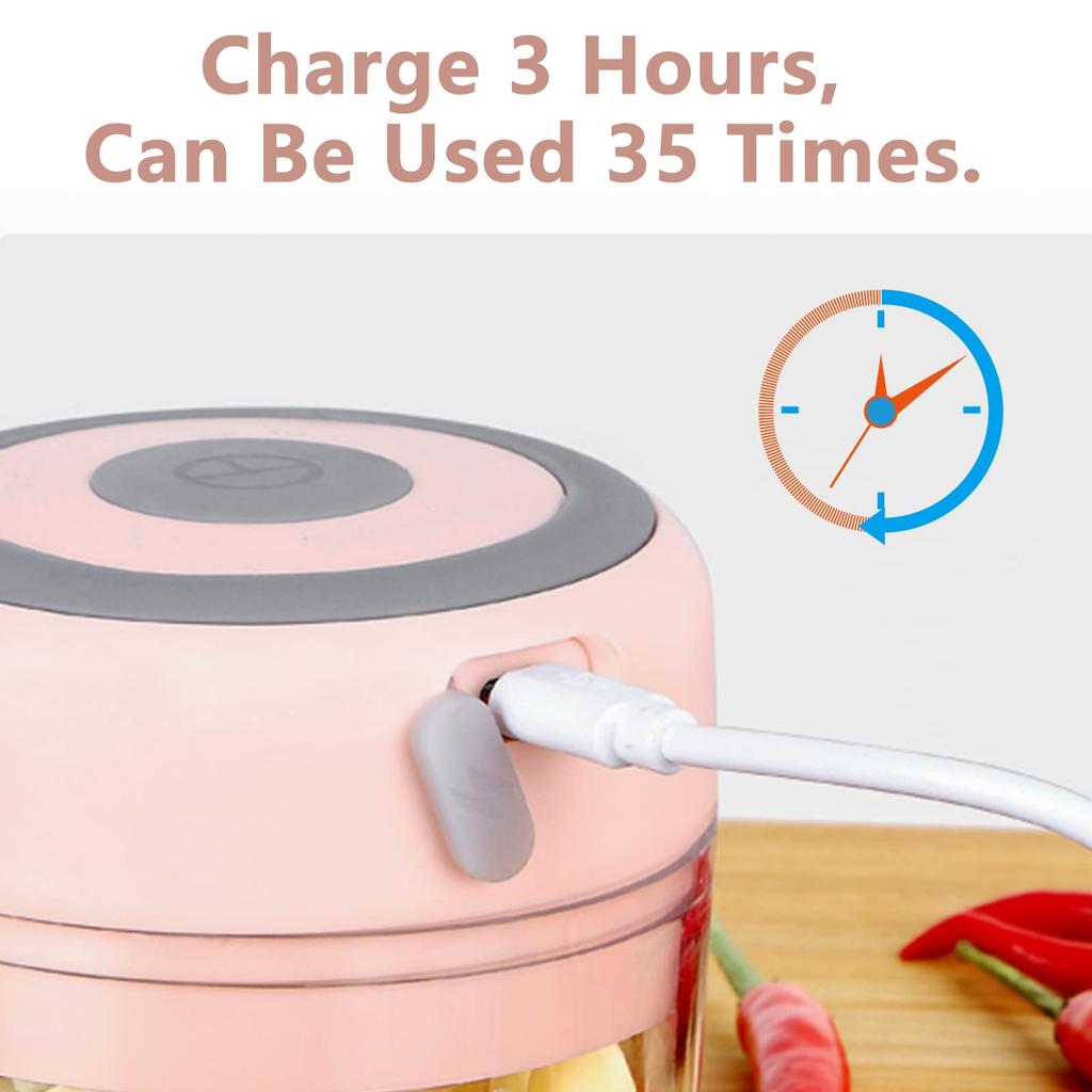 100 мл/250 мл Мини электрическая измельчитель чеснока с зарядкой через USB Портативная кухонная толкушка для овощей Прочный долговечный кухонный измельчитель продуктов