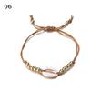 New Ethnic Gold Silver Handmade Weave Rope Bangles Shell Bead Bracelets Adjustable Bohemia
