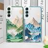 Ударопрочный чехол для телефона Samsung Galaxy S21FE S22 Plus S23 S24 S25 Ultra Мягкая задняя крышка Печать Пейзаж Креативные горы Чехол