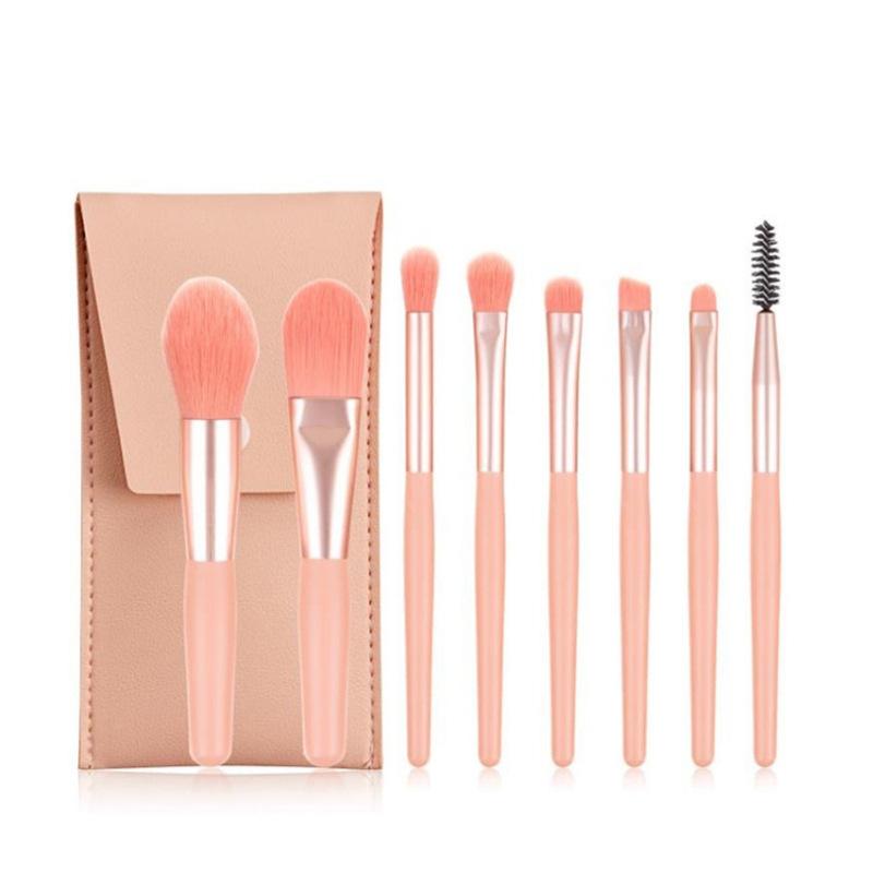 Mini 8 Makeup Brush Set Ins Eye Shadow Brush Foundation Blush Brush Novice Soft Hair Portable Makeup Brush