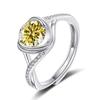 Bague Ringen Женское обручальное кольцо с крестом в один карат из камня Mosang из чистого золота 925 пробы, свадебные украшения, измененный размер