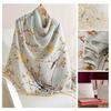 Silk Scarf Women Lightweight Printed Shawl Gift Mom 110x190cm