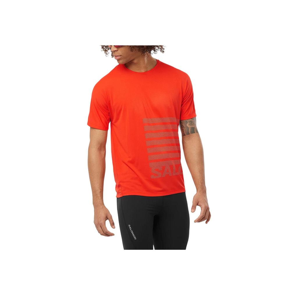 SALOMON Sense Aerographic Anti-Odor дышащая быстросохнущая беговая футболка мужская топы Cherry-Tomato Rainy-Day LC2319400