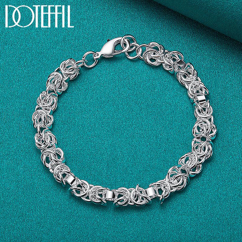 925 Sterling Silver Charm Bracelet Party Gift Fashion Jewelry