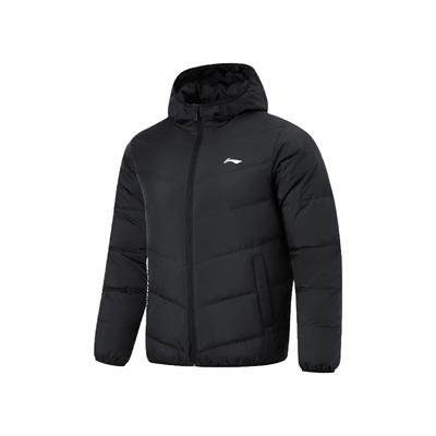 Теплая и удобная куртка для настольного тенниса Li Ning с капюшоном и молнией, простая модная верхняя одежда унисекс, черный цвет AYMU281