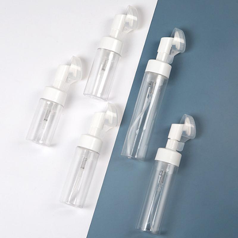 100/150/200Ml Empty Froth Foaming Pump Bottle With Silicone Brush Head Press Type Face Cleaning Foam Bottles