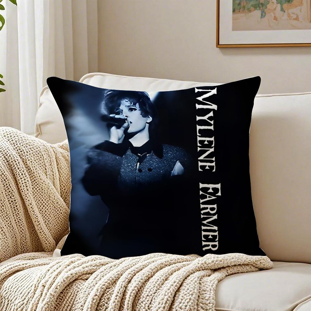 French Singer Mylene Farmer Cushion Cover Linen Pillowcase Soft for Sofa Bed Home Room Decor