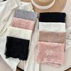 Korean Style Thin Style Fresh and Elegant Retro Embroidered Lace Square Scarf Solid Color Gauze Scarf Art Scarf