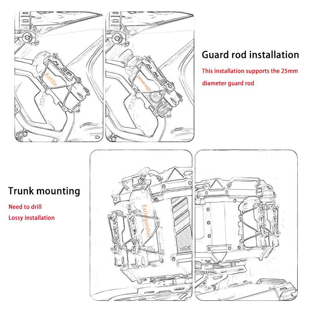 Держатель для бутылки для мотоцикла, регулируемый и быстросъемный бампер, держатель для бутылки, крепление на задний багажник