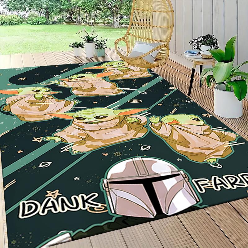 Baby Yoda Space Carpet Rug Soft Washable Anti Slip Home Living Room Sofa Mats Personalized Christmas Rug