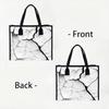 White Cracked Print Tote Bag Fashion Large Capacity Portable Daily Commuter Shoulder Handbag