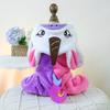 1PC Rainbow Unicorn Transformation Pet Clothes Dog Winter Thickened Warm Fleece Four-legged Hooded Open Button Clothes