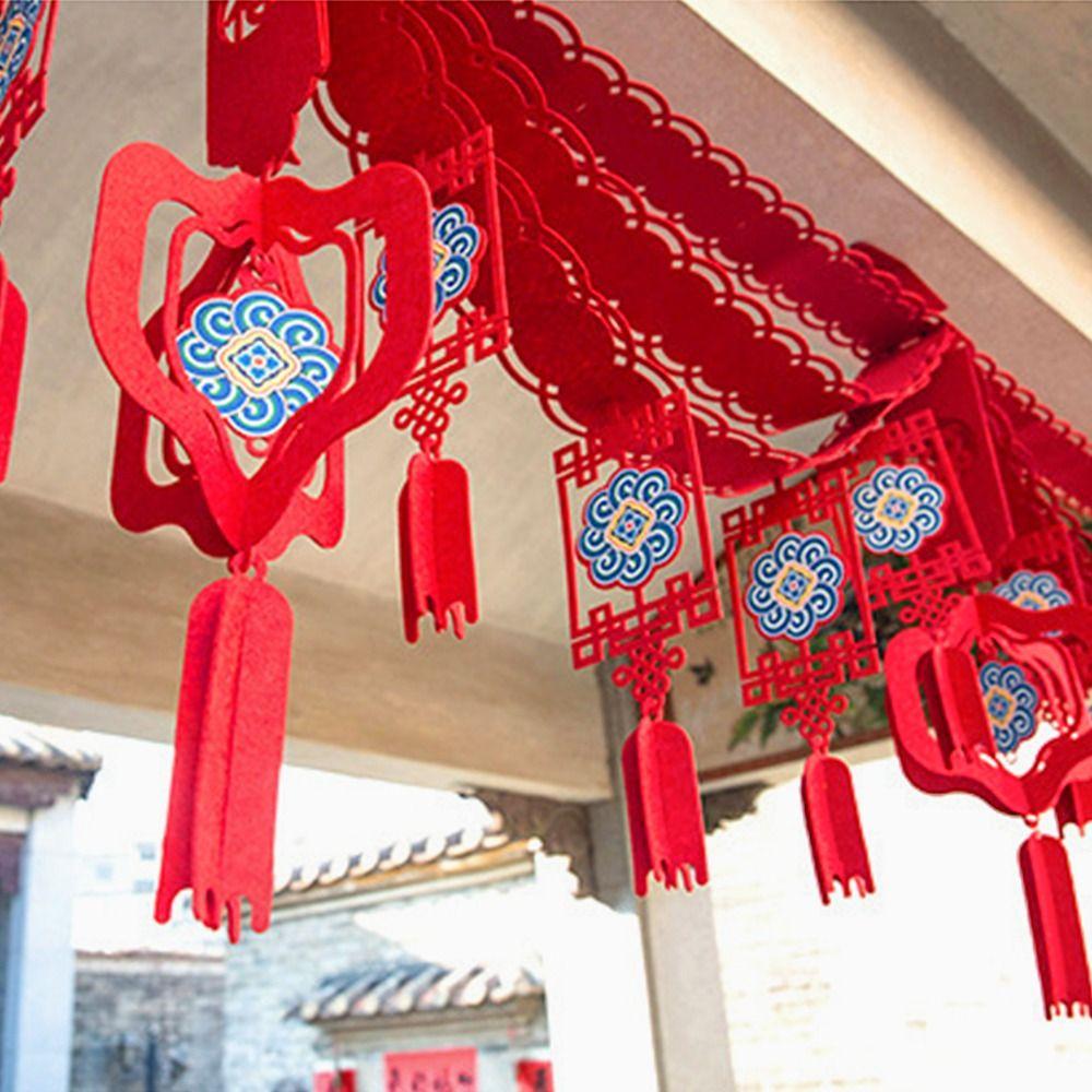 Баннер Лунный Новый год Китайский Новый год Домашнее украшение Гирлянда Настенный подвес Полый вымпел Декор для вечеринки
