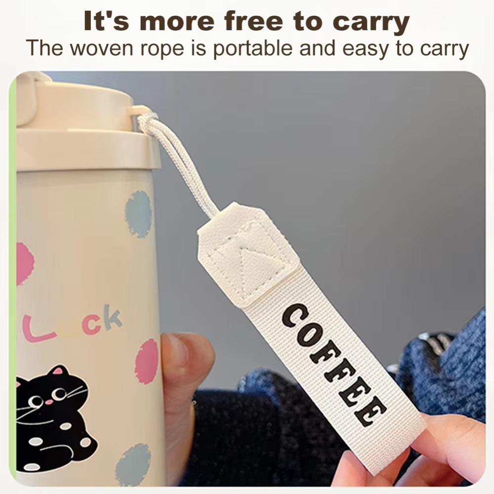 Leak-Proof Insulated Water Bottle Cartoon Pattern Coffee Cup Thermal Mug  Fitness Activities