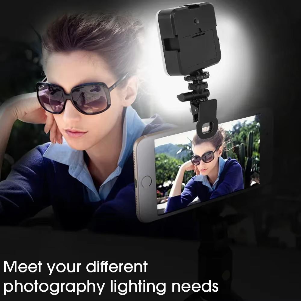 Mini Rechargeable Selfie Fill Light Clip-On LED Lamp with 3 Modes Adjustable Brightness for Phone Laptop Tablet Video Call Photography