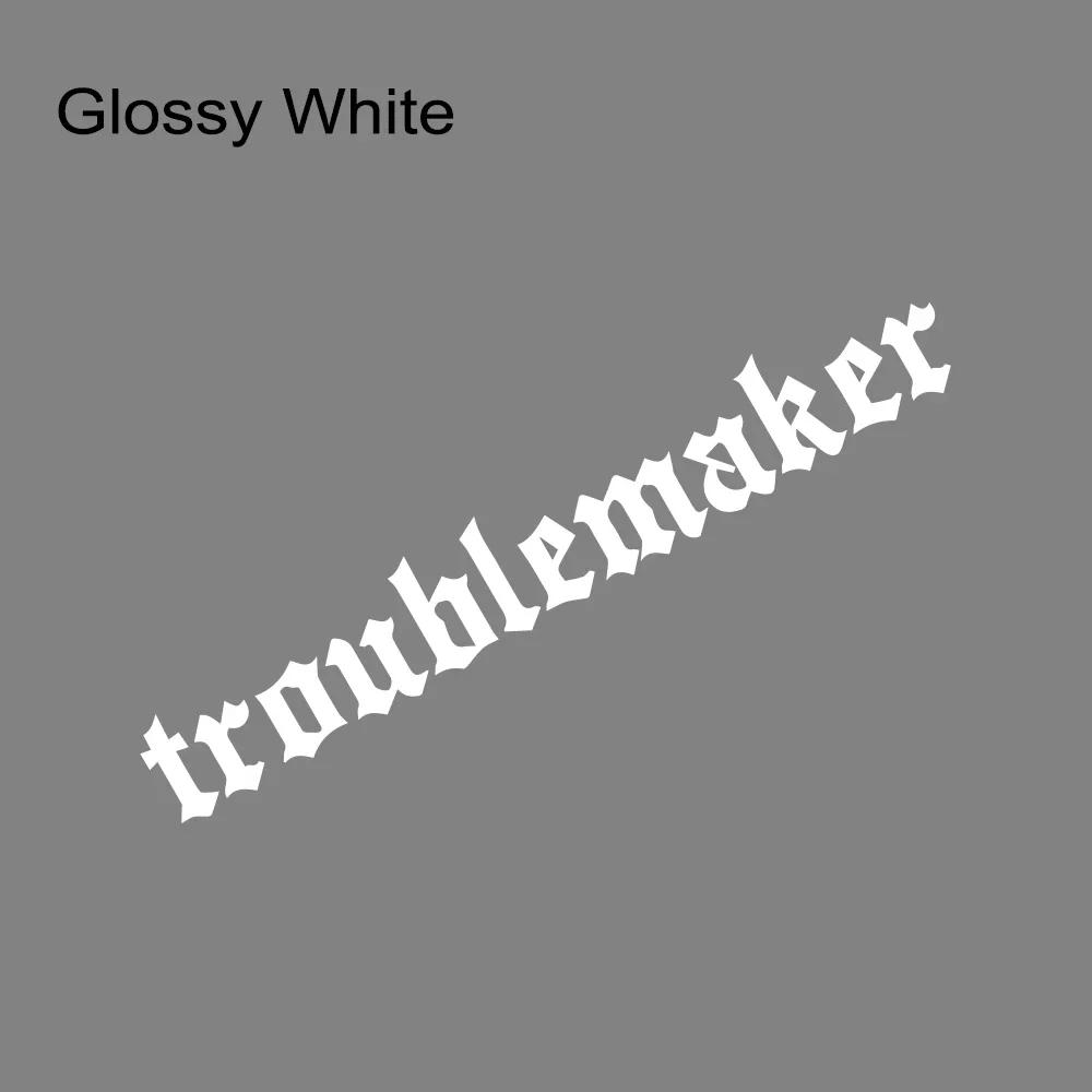 Наклейка на лобовое стекло автомобиля с буквой 'Troublemaker' Водонепроницаемая виниловая наклейка на заднее стекло автомобиля Креативная наклейка для украшения кузова в гоночном стиле