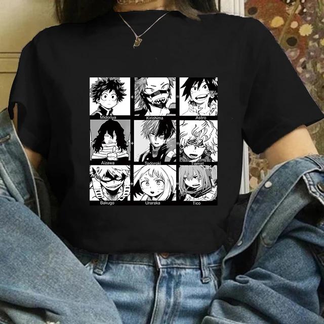 Манга Милый Моя Геройская Академия Аниме Футболка Женская Boku No Hero Academia Футболка Бакуго Химико Тога Футболки Аниме Деку Футболка