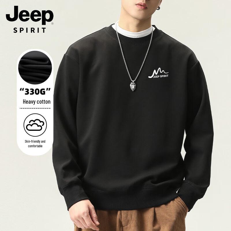 JEEP SPIRIT Men's Loose-Fit Crewneck Print Sweatshirt
