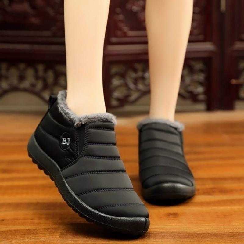Women Men Winter Shoes Snow Boots Cotton Inside Keep Warm Waterproof Ankle Boots Waterproof Bottes