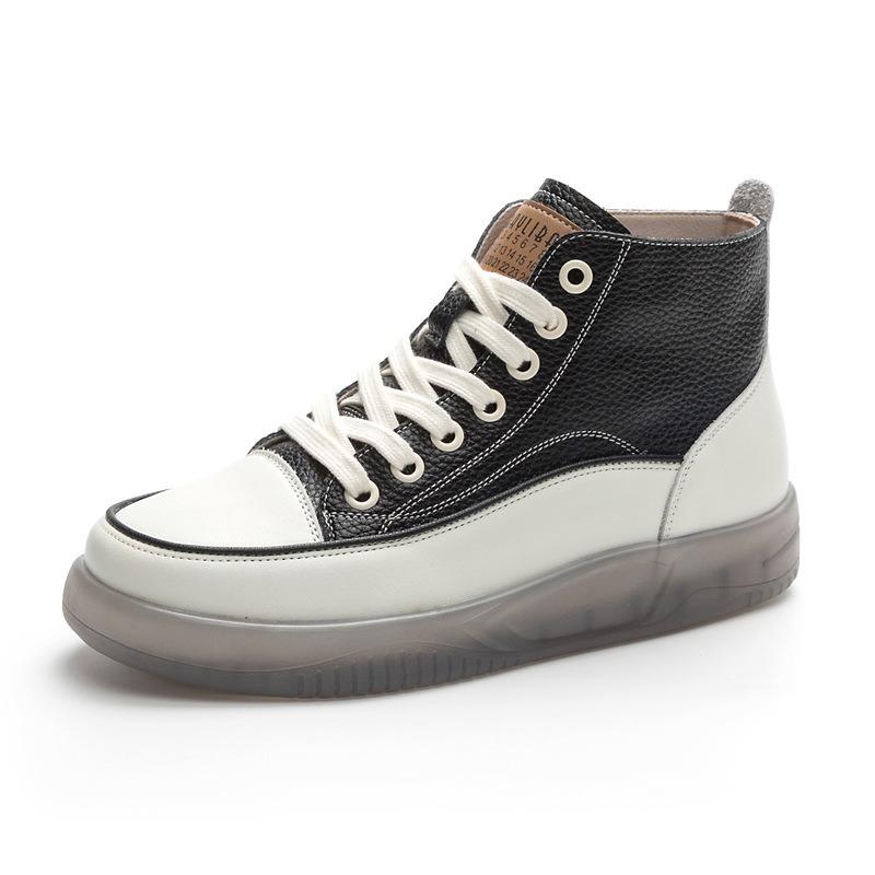 Кожаные высокие туфли белые туфли повседневная обувь короткие ботинки одинарные туфли