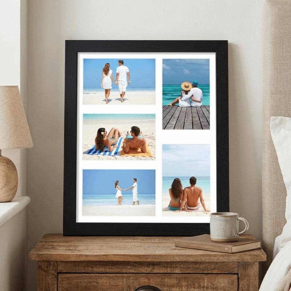 Handmade Wooden Picture Frame Multi-functional Collage Frame Multi-Photo Display