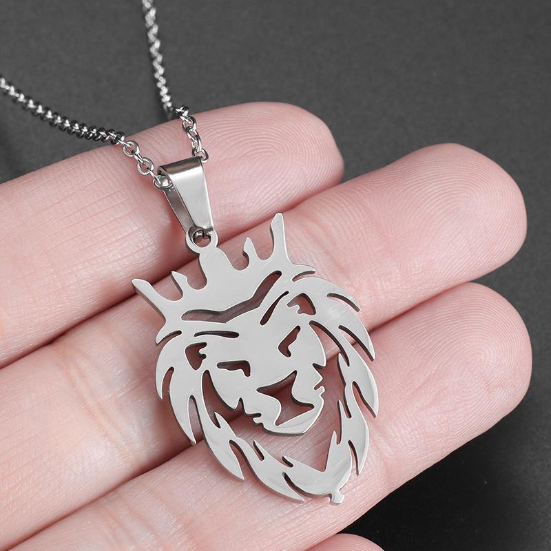 Street Trend Hip-hop Lion Head Domineering Jewelry Pendant Necklace
