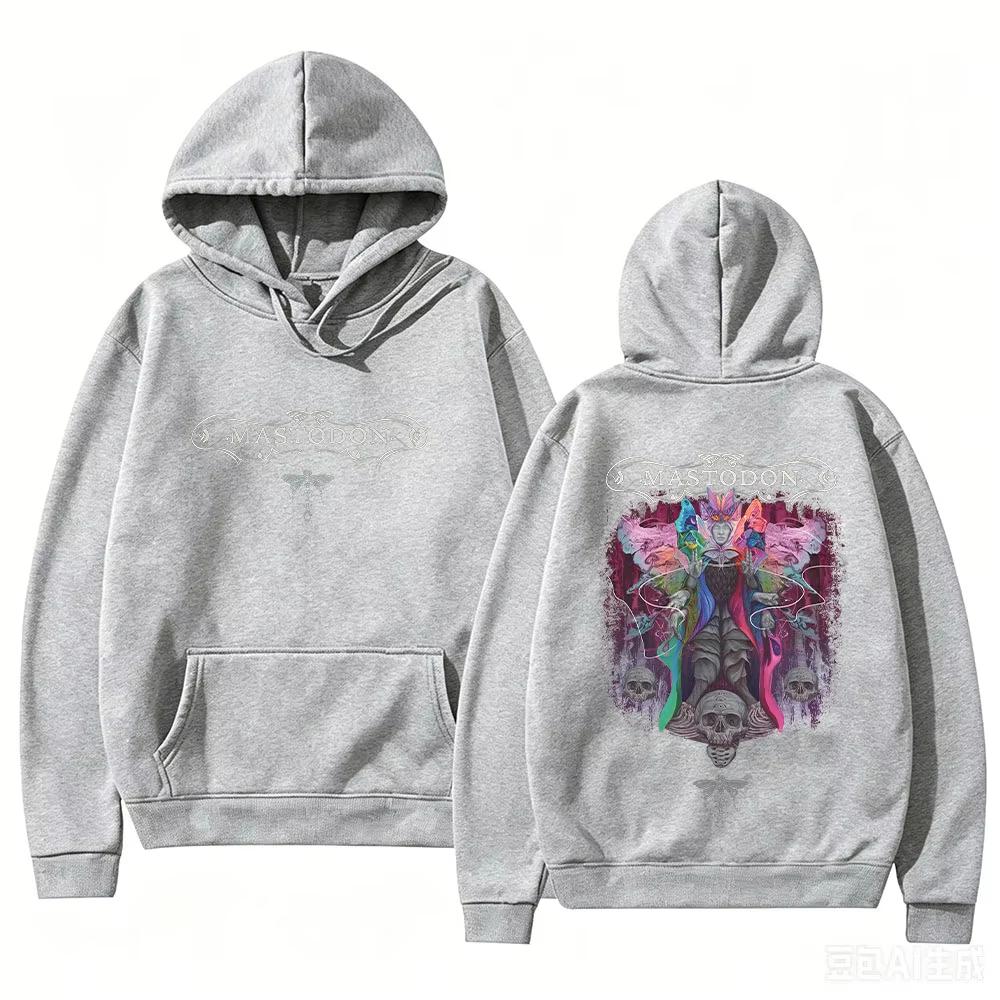 2026 Mastodon Marrow Deep 2026 Album Hoodies Rock Band Vintage Print Unisex Casual Long Sleeve Hooded Soft Cotton Sweatshirt Loose Cozy and Versatile