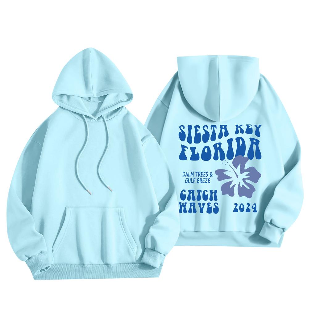 Women's Fashion Women's Lightweight Long Sleeve Pullover With Pockets Preppy Graphic Hoodie