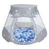 Selonis Play Tent 105x90cm/100 Balls Castle House Pop Up Ballpit Plastic Balls for Kids, Grey:babyblue/blue/pearl