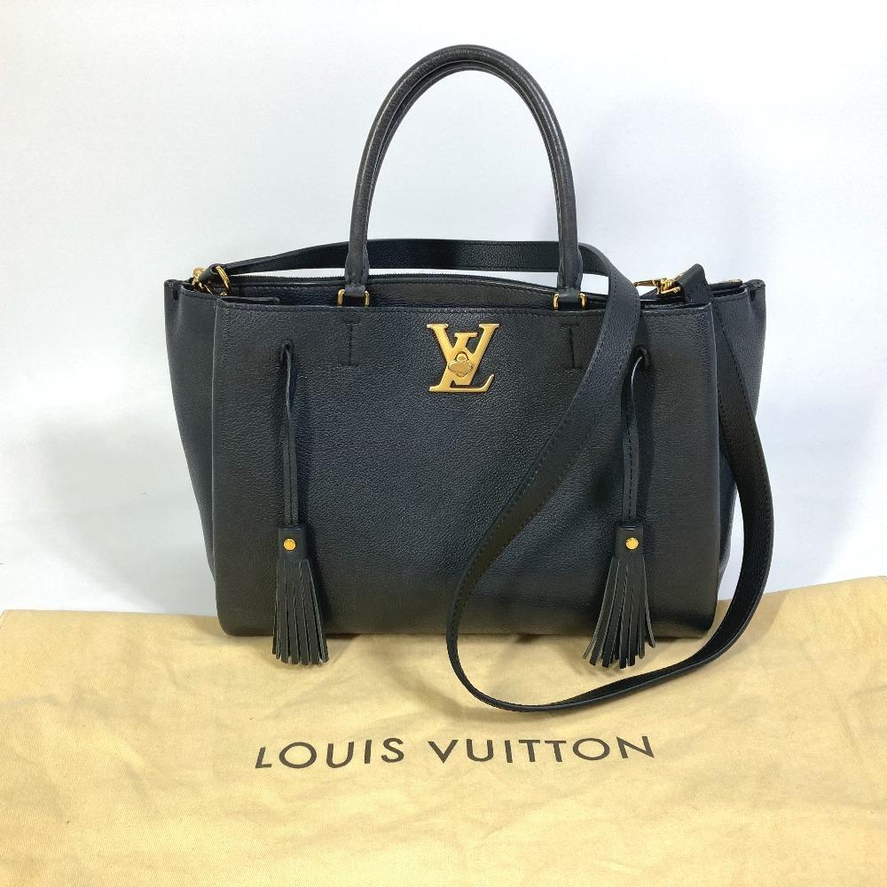 Louis Vuitton M54569 Lock Me 2WAY Tote Bag Calf Leather Black/GoldHardware