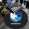 Erzurumspor FK Round Area Rug,Carpet Rug for Living Room Bedroom Sofa Playroom Decor,Non-slip Floor Mat