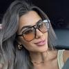 Stylish Double Bridge Glasses For Women, PC Lens, Fashionable Decorative Plastic Frame Eyewear Retro