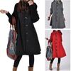 Женская мода зимнее теплое длинное пальто «летучая мышь» Свободный свитер Куртка Тренч Плюс размер