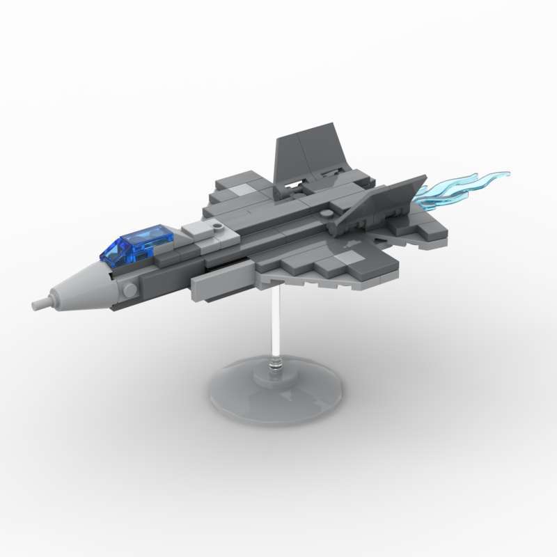 Конструктор Moc Модель Самолета Сборка Строительные Блоки F35 Американский Истребитель Пятого Поколения С Подставкой И Пламенем Детская Игрушка Подарок