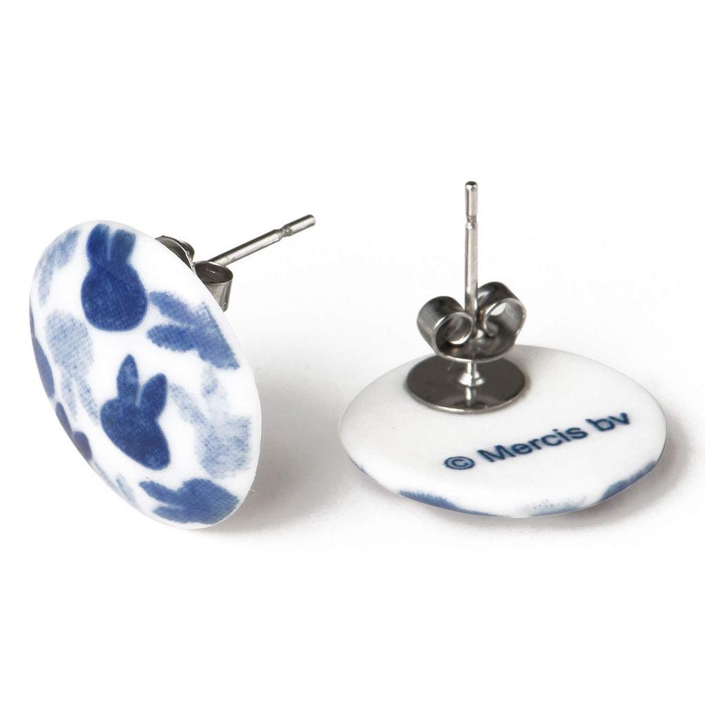 Дик Бруна [Миффи] Серьги из керамики Мино, диаметр примерно. 2см, узор, сделано в Японии 216142