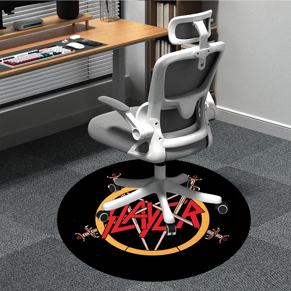 1 шт. Коврик для пола с круглым рисунком в стиле Slayer Music Office, Коврик для помещений, Подходит для офиса, Под офисные стулья, Спальни, Гостиной, Домашнего декора DT1212103