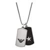 Emporio Armani Модное мужское ожерелье из титановой стали двойного бренда, мужской стиль, серебристая основа F, упаковка
