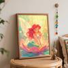 Disney oil painting kit painting art mermaid fairy bedroom wall decoration handmade diy gift