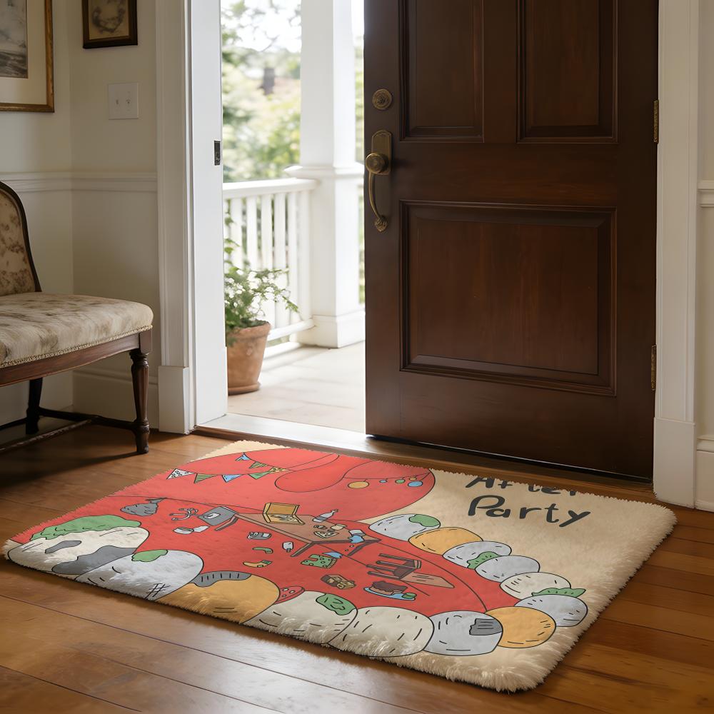 Floor Mat Soft Flannel Rug Non-Slip Absorbent Mat for Bathroom Bedroom Home Decor Dental Clinic Novelty Tooth Anime