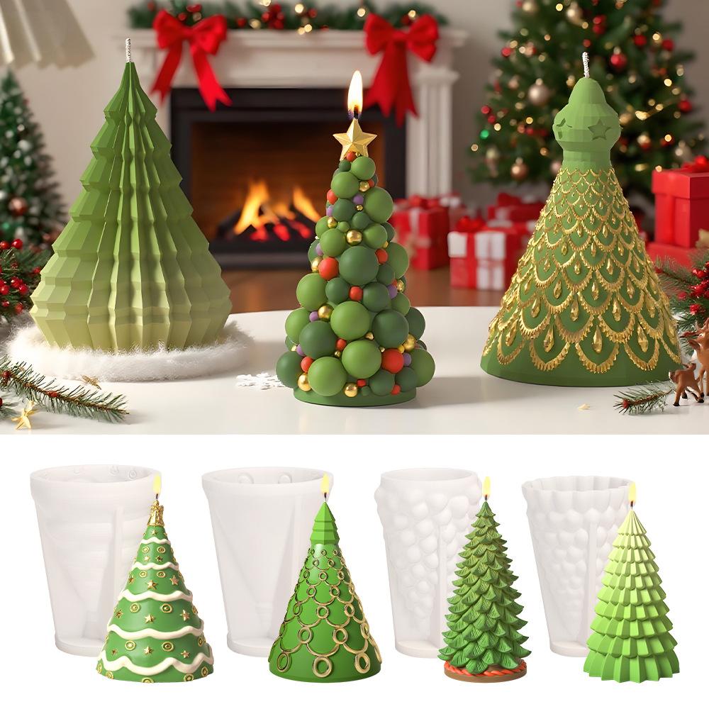 3D Рождественская елка Свеча Силиконовая форма Ручная работа DIY Рождественская елка Эпоксидная смола Форма Мыло Свеча Изготовление Инструменты для выпечки Праздничные подарки