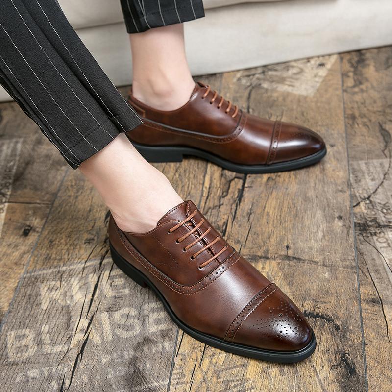 Fashion Men's Brogues Shoes Business Men Leather Shoes Casual Oxfords Shoes For Men