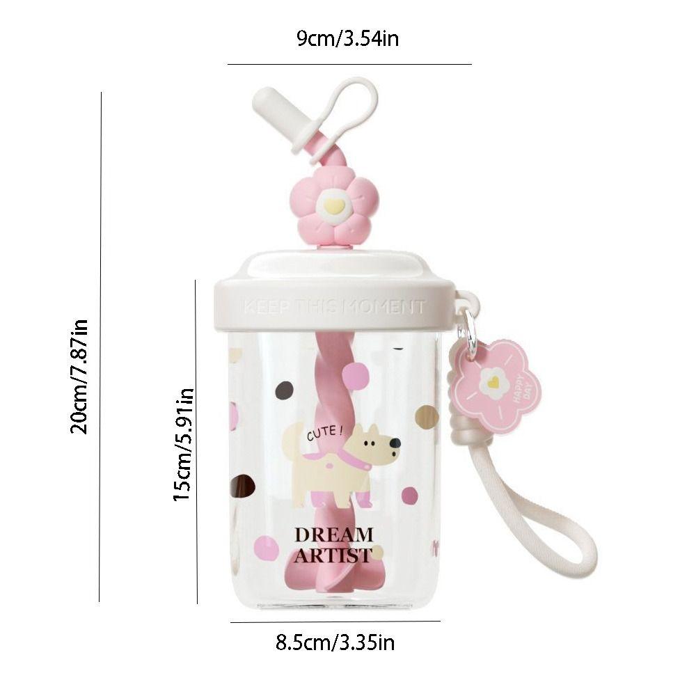 Dust Cap Water Bottle High-capacity Straw Bottle Anti Drop Tea Kettle Children