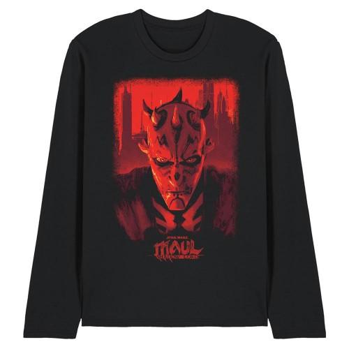 Star Wars: Maul-Shadow Lord Unisex Adult Red City Poster Long-Sleeved T-Shirt