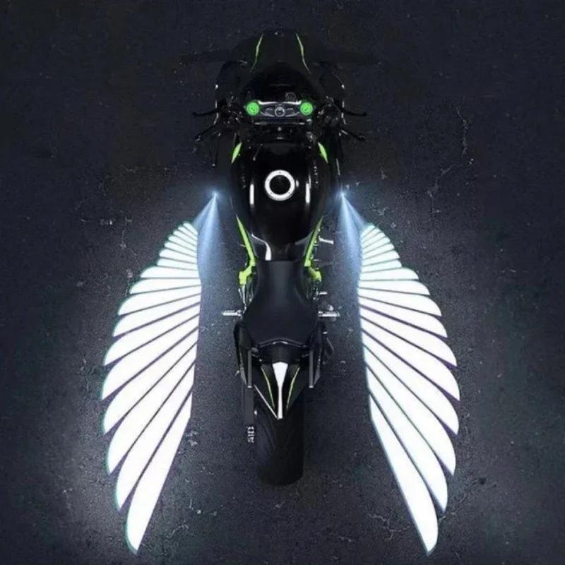 2Pcs Motorcycle LED Underbody Light Projector Ghost Angel Wings Laser Light Waterproof Ambient Accessories