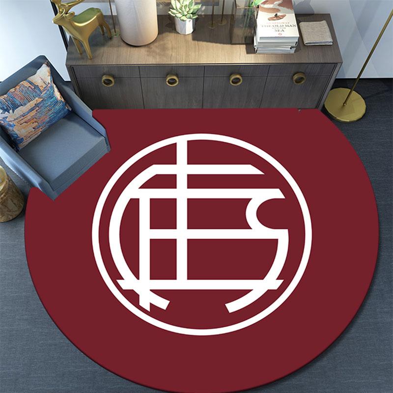 Club Atletico Lanus Printed Round Rug, Non Slip Washable Circular Carpet For Living Room Bedroom Playroom, Sports Fan Decor, Holiday Birthday Gift