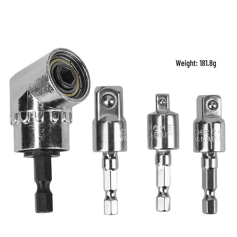 Набор из 3 штук электрических переходников для торцевых головок с шестигранным хвостовиком и стальным шариковым фиксатором