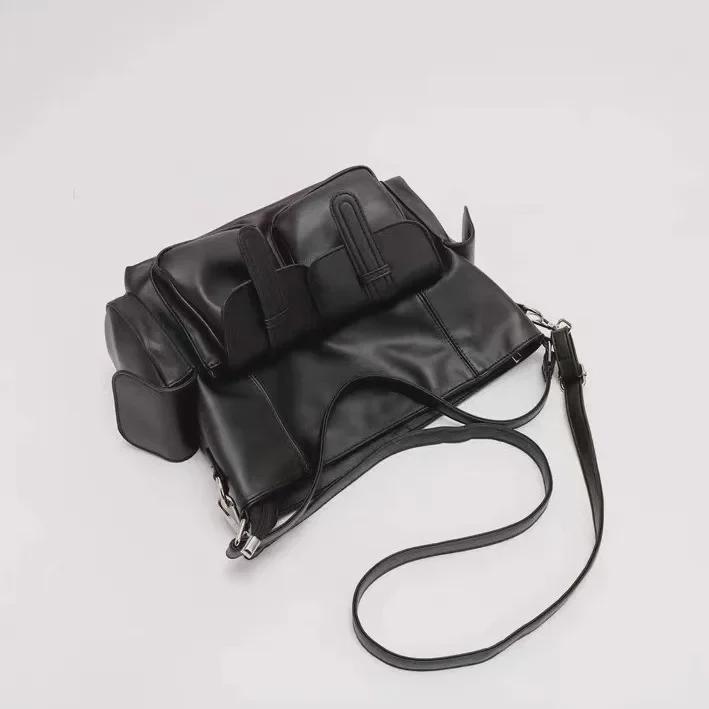 Модная черная сумка через плечо в стиле ретро для мотоциклистов для девочек